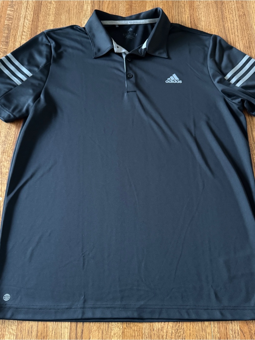 Adidas Golf Punta Mita Mexico Polo Shirt – Men's Large – Black/Grey 3-Stripe